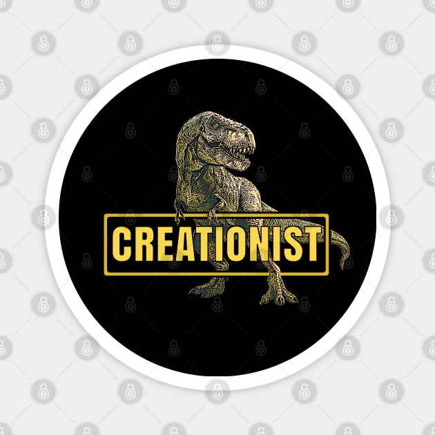 Creationist T-Rex Dinosaur Magnet by The Witness